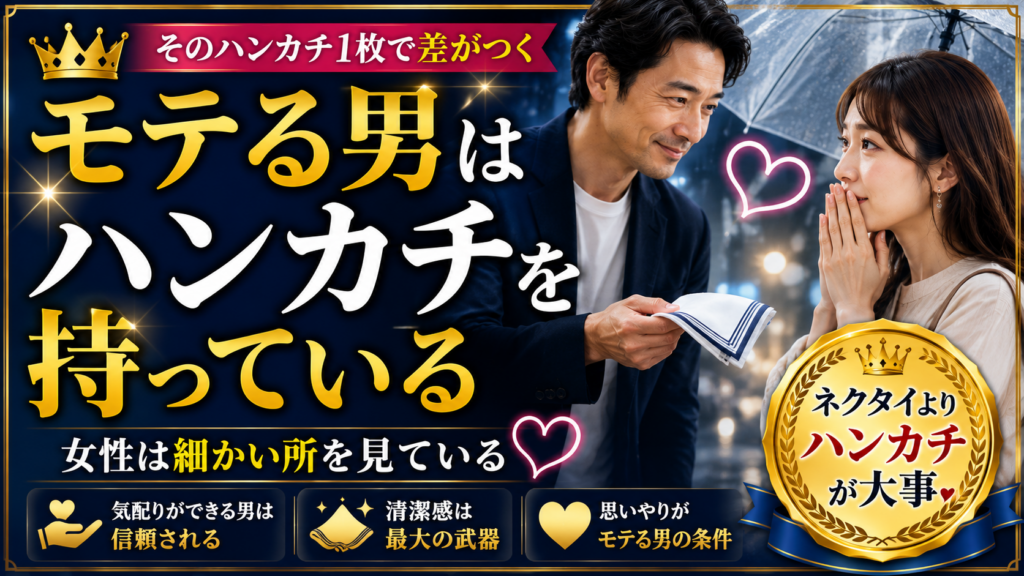 モテる男はハンカチを持っている｜40代男性が忘れがちな気配り
