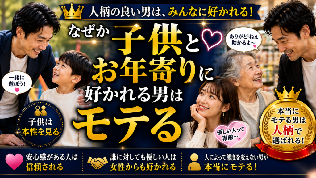 なぜか子供とお年寄りに好かれる男はモテる