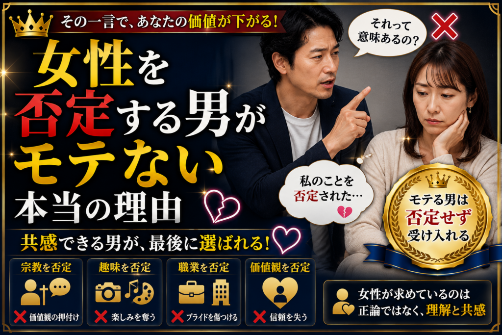 女性を否定する男がモテない本当の理由