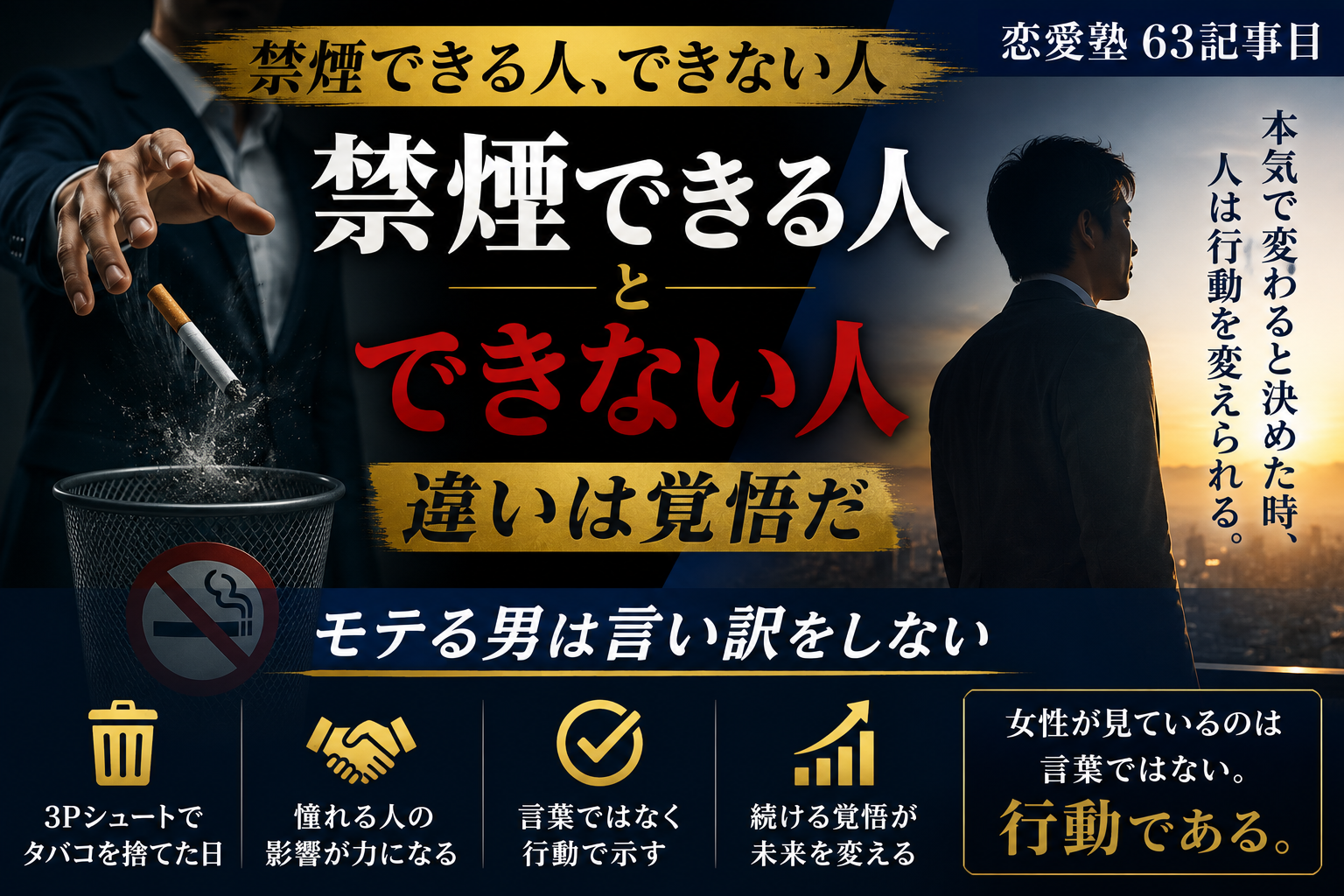 禁煙できる人、できない人｜モテる男は言い訳をしない