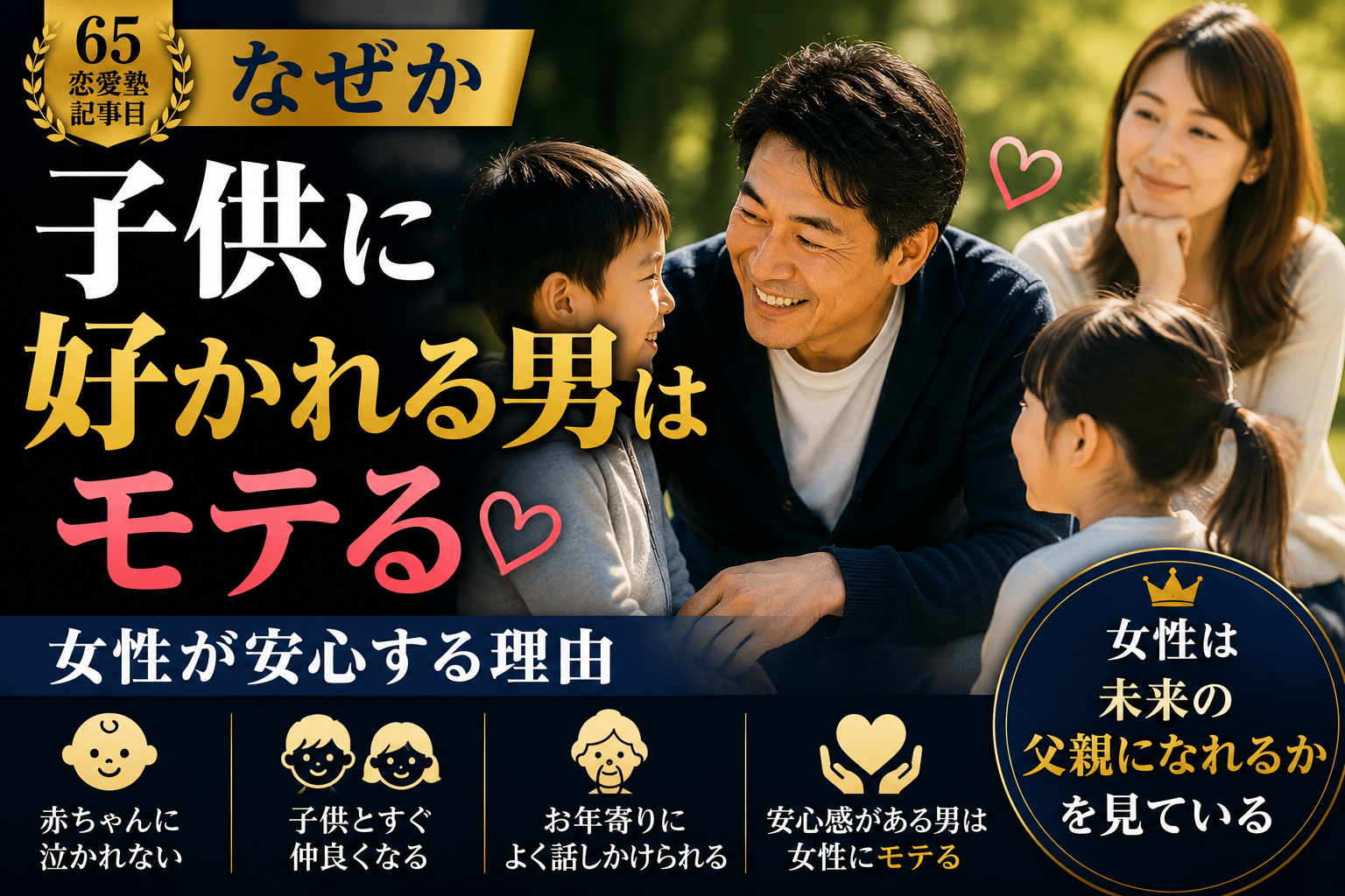 なぜか子供に好かれる男はモテる｜女性が安心する理由