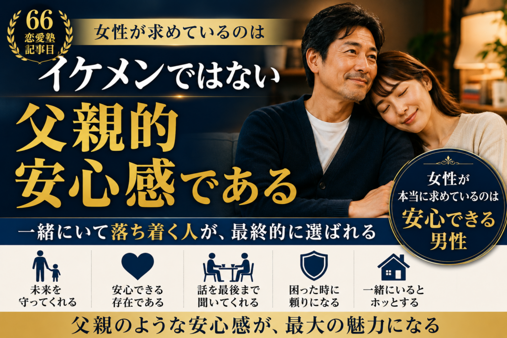 女性が求めているのはイケメンではない｜父親的安心感である