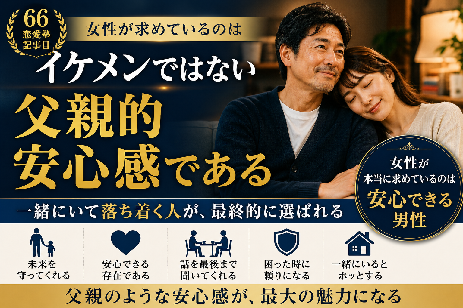 女性が求めているのはイケメンではない｜父親的安心感である