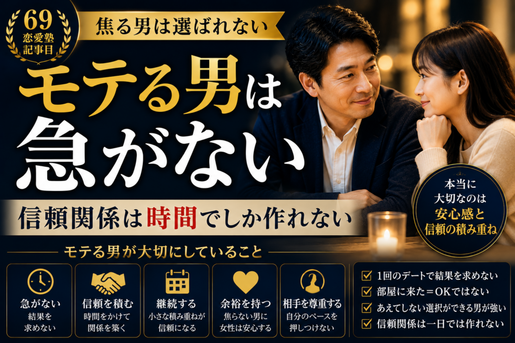 モテる男は急がない｜信頼関係は時間でしか作れない
