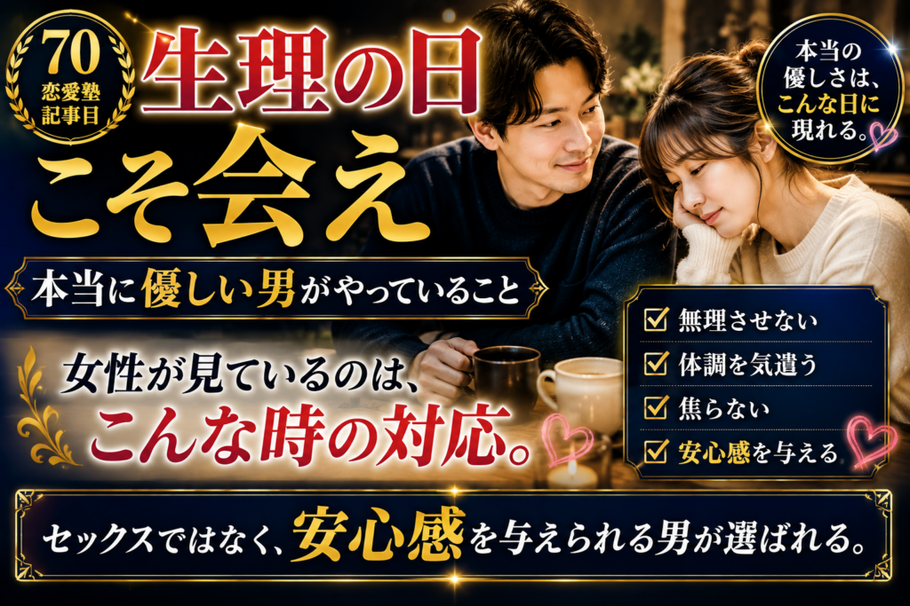 生理の日こそ会え｜本当に優しい男がやっていること