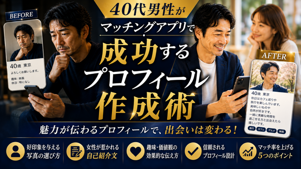 40代男性がマッチングアプリで成功するプロフィール作成術