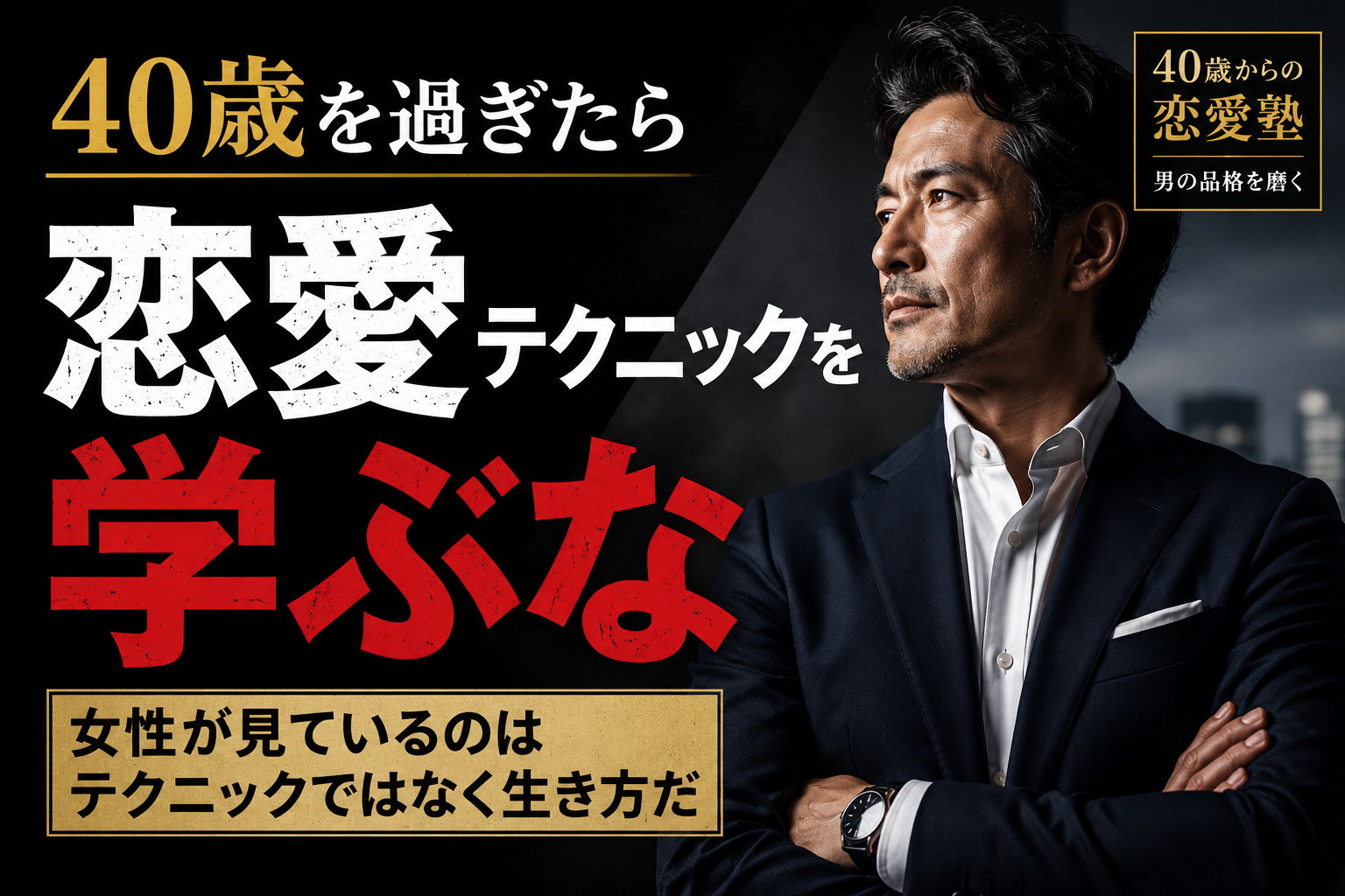40歳を過ぎたら恋愛テクニックを学ぶな