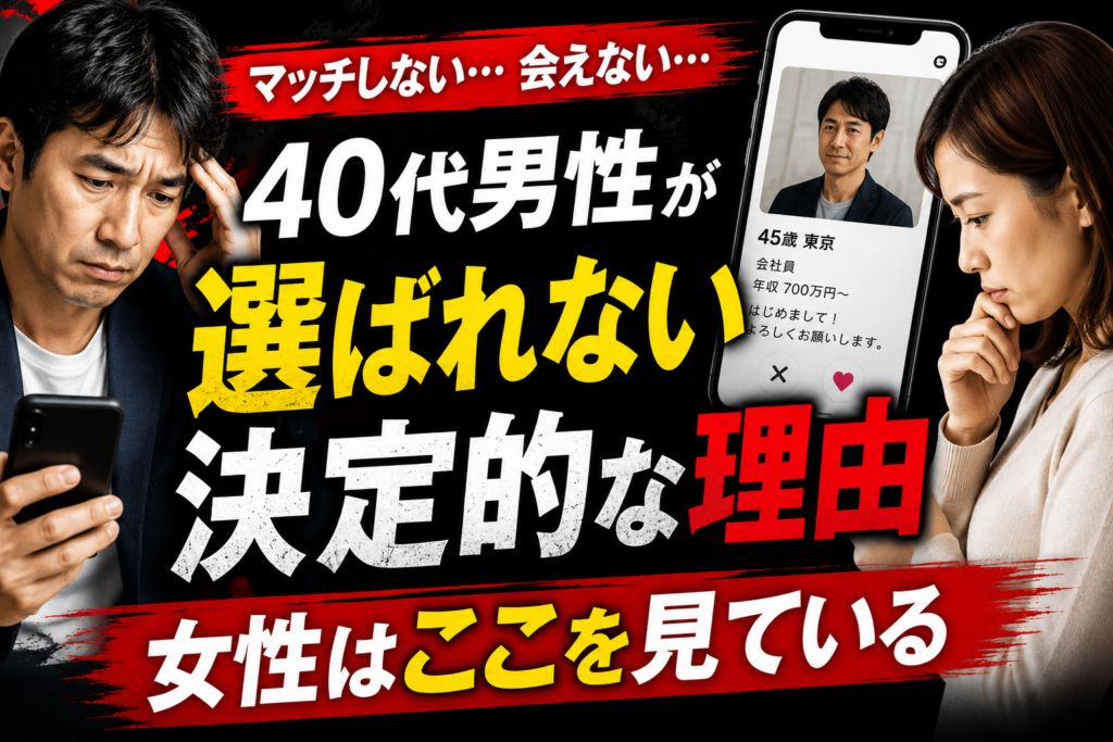 40代男性がマッチングアプリで選ばれない決定的な理由