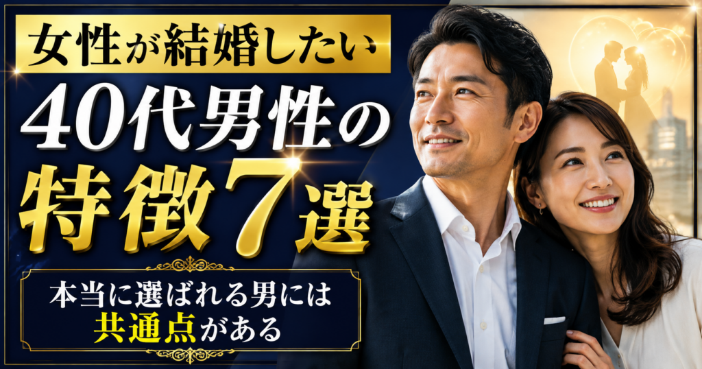 女性が結婚したい40代男性の特徴7選