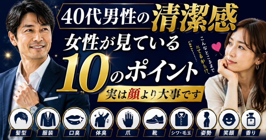 40代男性の清潔感とは？女性が見ている10のポイント