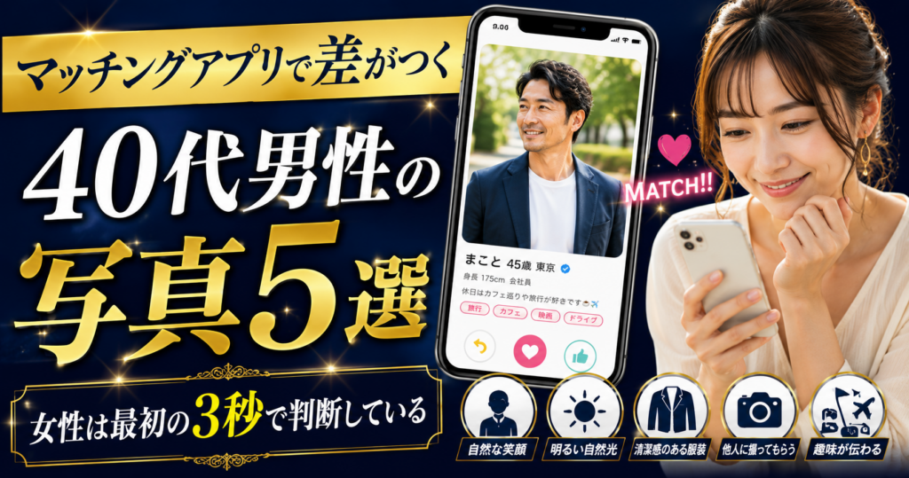 40代男性がマッチングアプリで選ぶべき写真5選