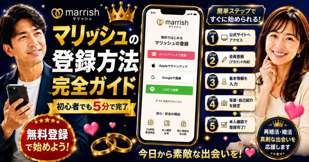 マリッシュの登録方法を初心者向けにわかりやすく解説
