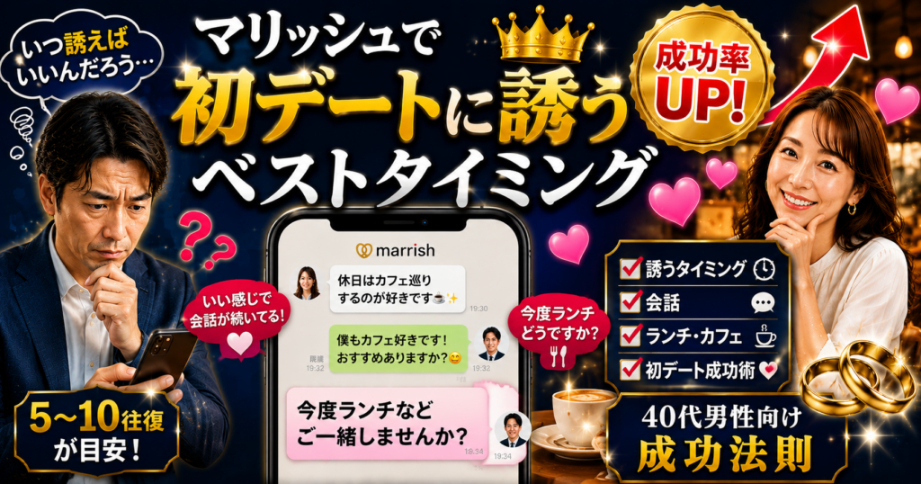 マリッシュで初デートに誘うベストタイミング｜40代男性向け解説