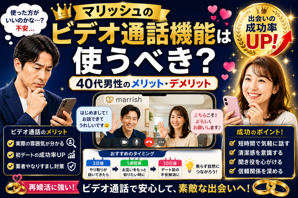 マリッシュのビデオ通話機能は使うべき？40代男性のメリット・デメリット