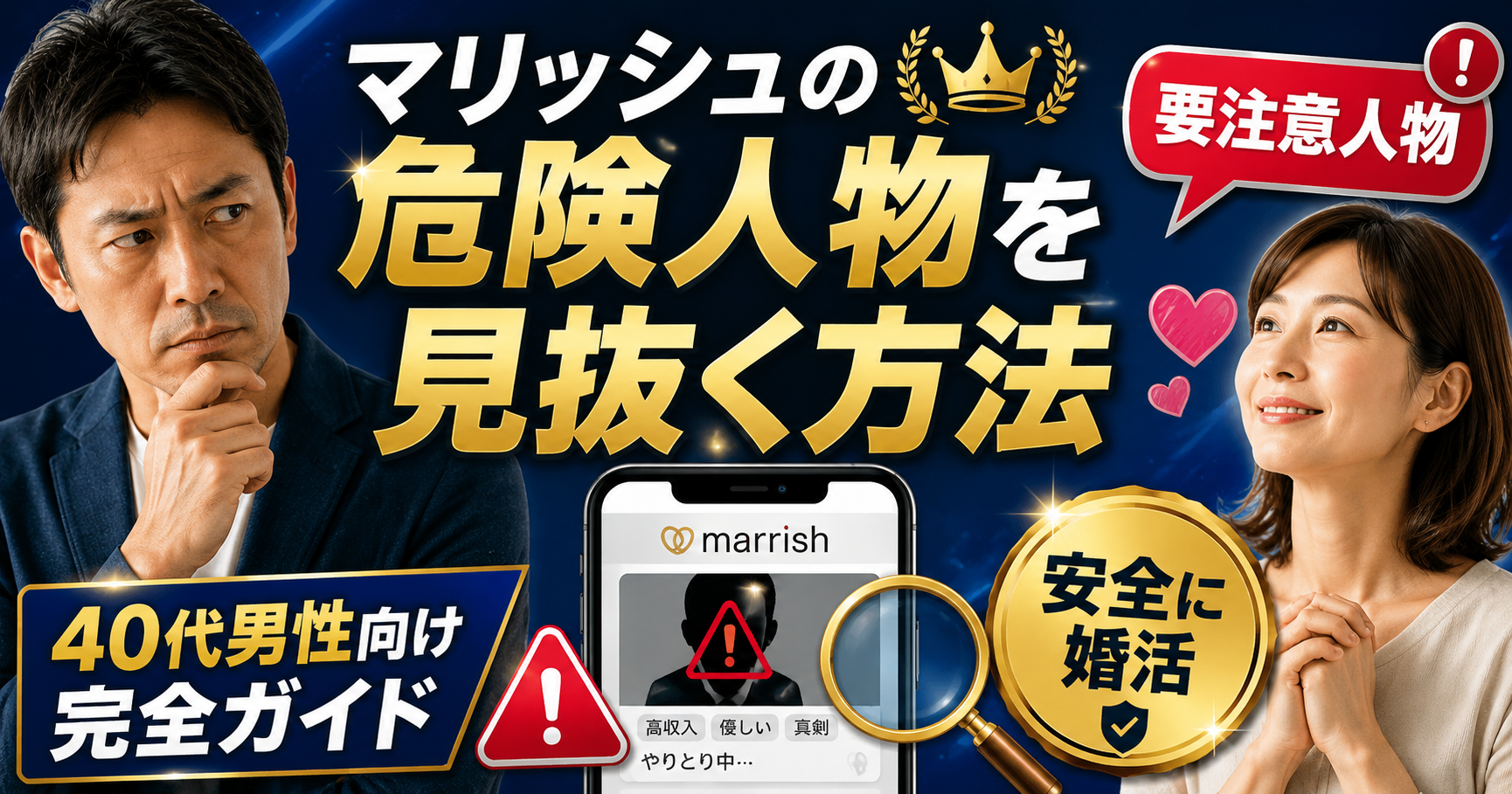 マリッシュで危険人物を見抜く方法｜40代男性向け完全ガイド
