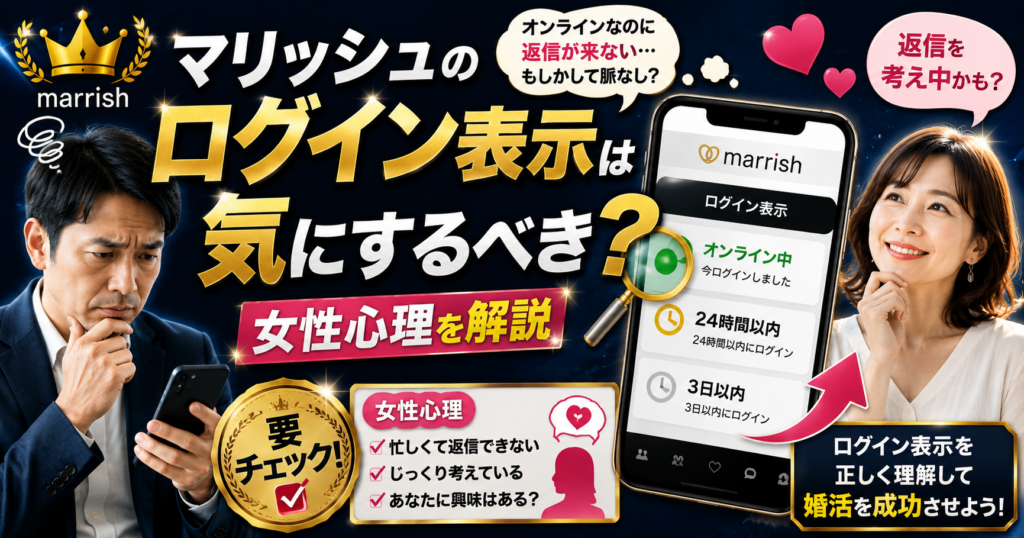 マリッシュのログイン表示は気にするべき？女性心理を解説